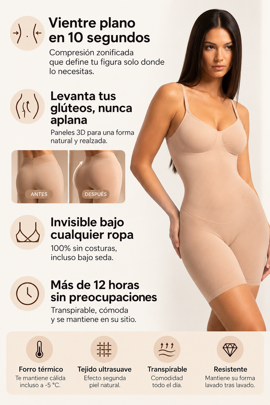 Body moldeador push up con abertura inferior práctica